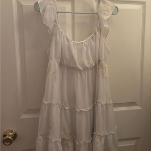Altr’d State White Ruffled Sleeveless Dress